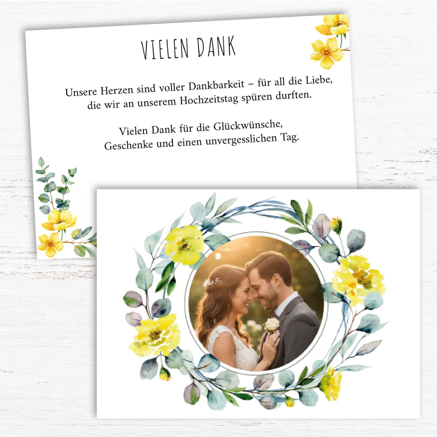 Danksagungskarten zur Hochzeit: Frühlingszauber mit Foto